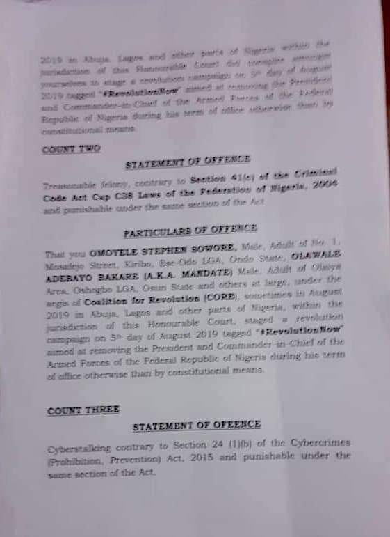 Read his Charge Sheets Clearly…is Sowore guilty? Abiodun Borisade