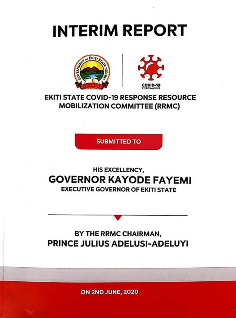 Ekiti COVID-19 Revenue Mobilization Committee submits Interim Report