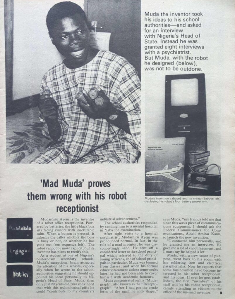 In 1971, Yoruba Student Mudashiru Ayeni Built a AI Robot — Nigeria Declared Him Mad, Sent Him to Psychiatric Hospital Instead of Celebrating Him