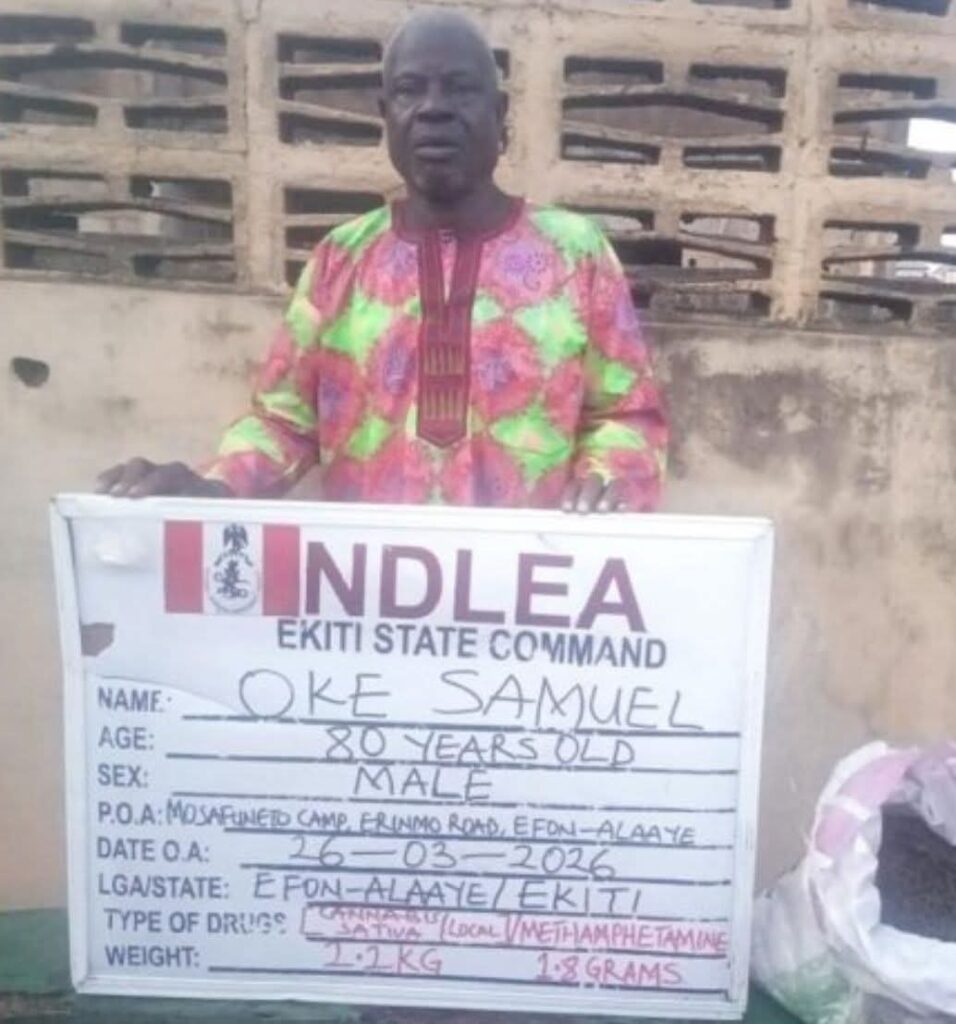NDLEA Arrests 80-Year-Old Man Over Meth, Other Drugs in Ekiti